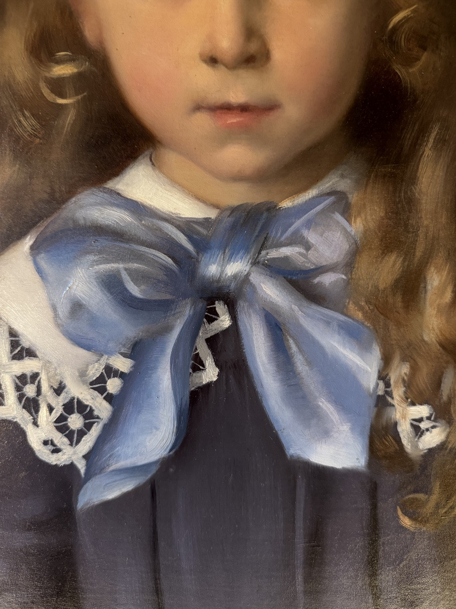Portrait Of A Young Boy By Auguste Delécluse, Dated 1884-photo-4