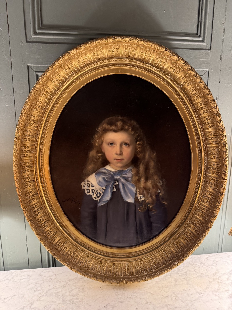 Portrait Of A Young Boy By Auguste Delécluse, Dated 1884-photo-6