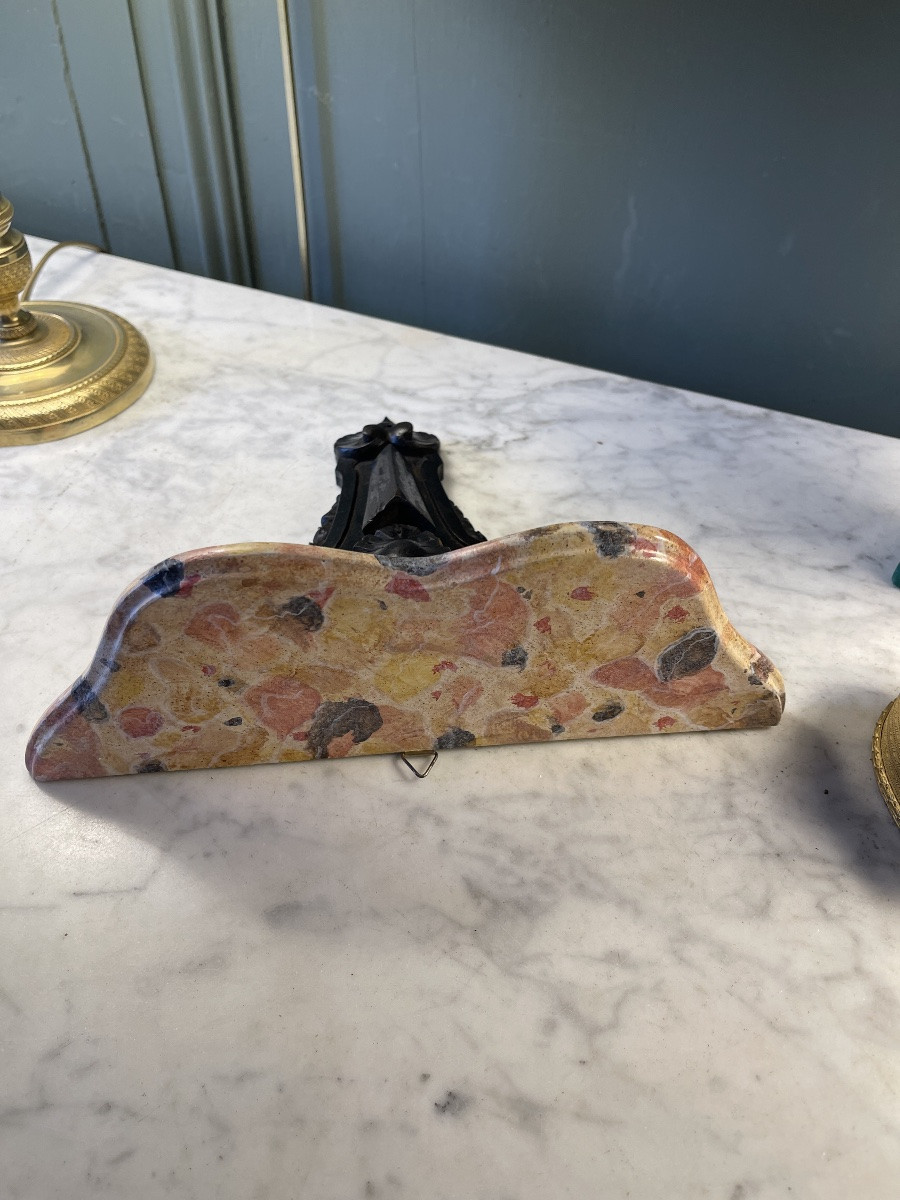 Wall Console In Carved And Painted Wood-photo-3