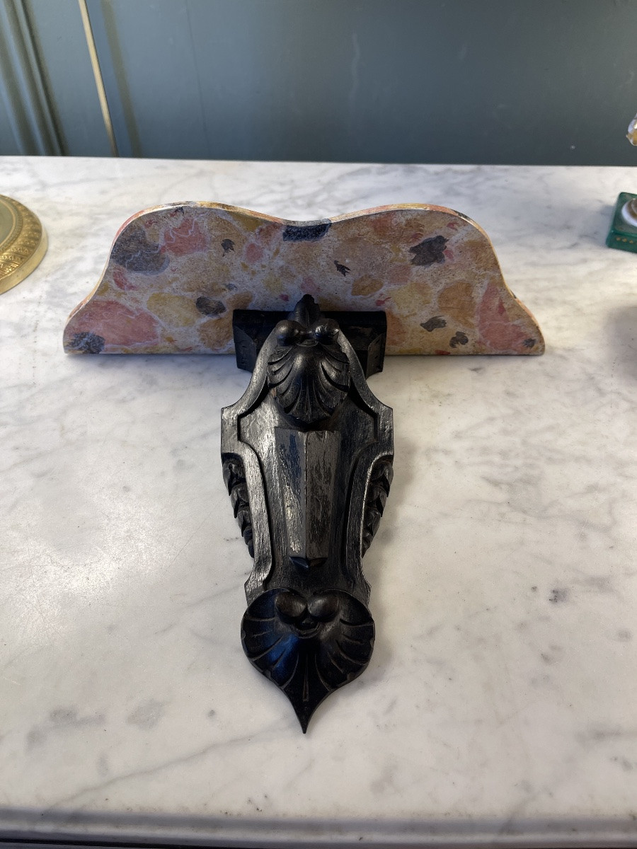 Wall Console In Carved And Painted Wood-photo-4