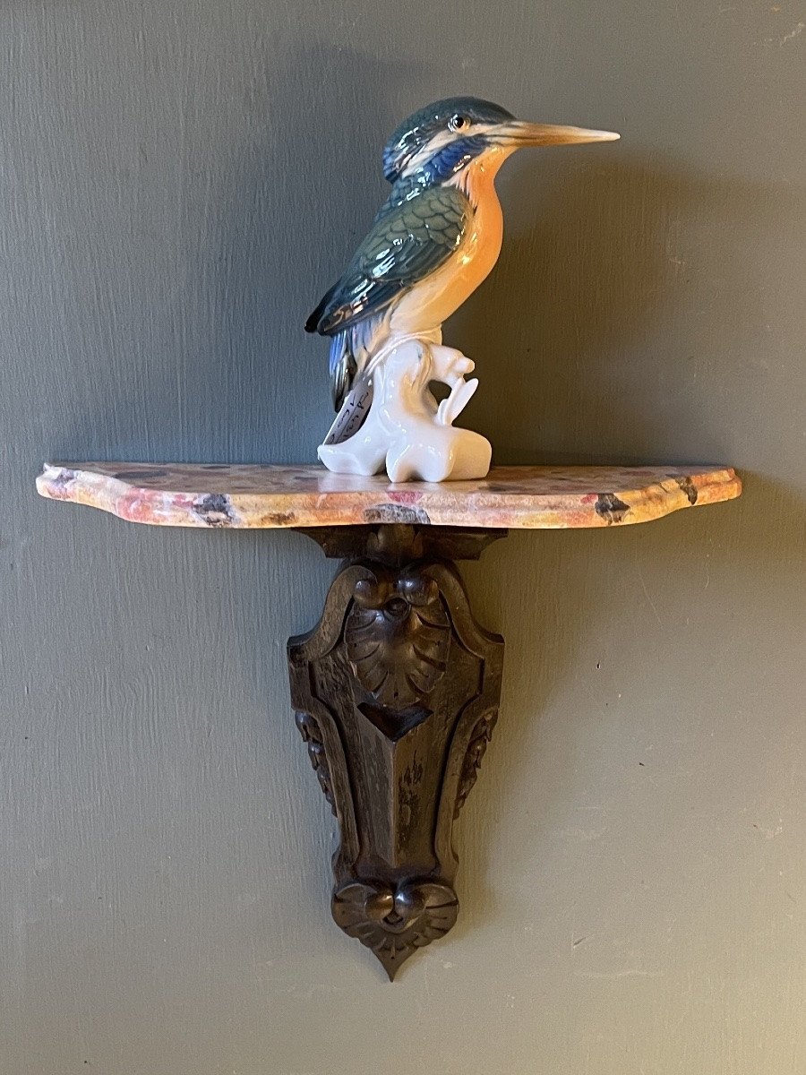 Wall Console In Carved And Painted Wood-photo-6