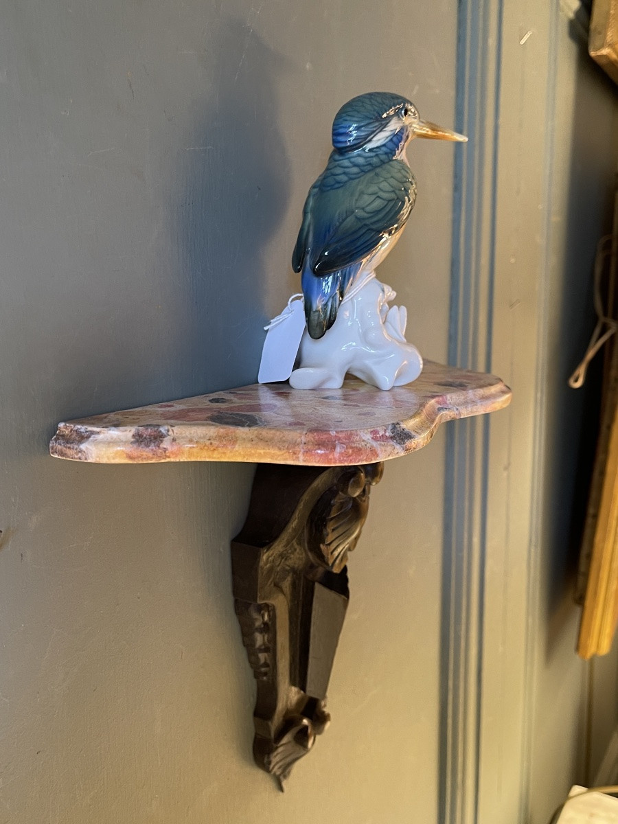 Wall Console In Carved And Painted Wood-photo-7