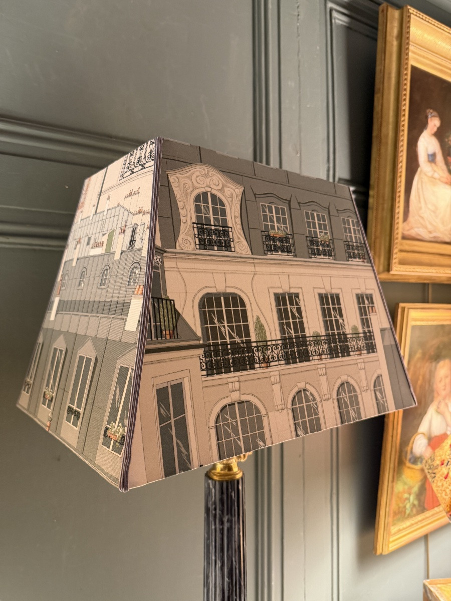 Carcel Lamp In Painted Sheet Metal And Gilt Bronze, 19th Century, Height 81 Cm-photo-3