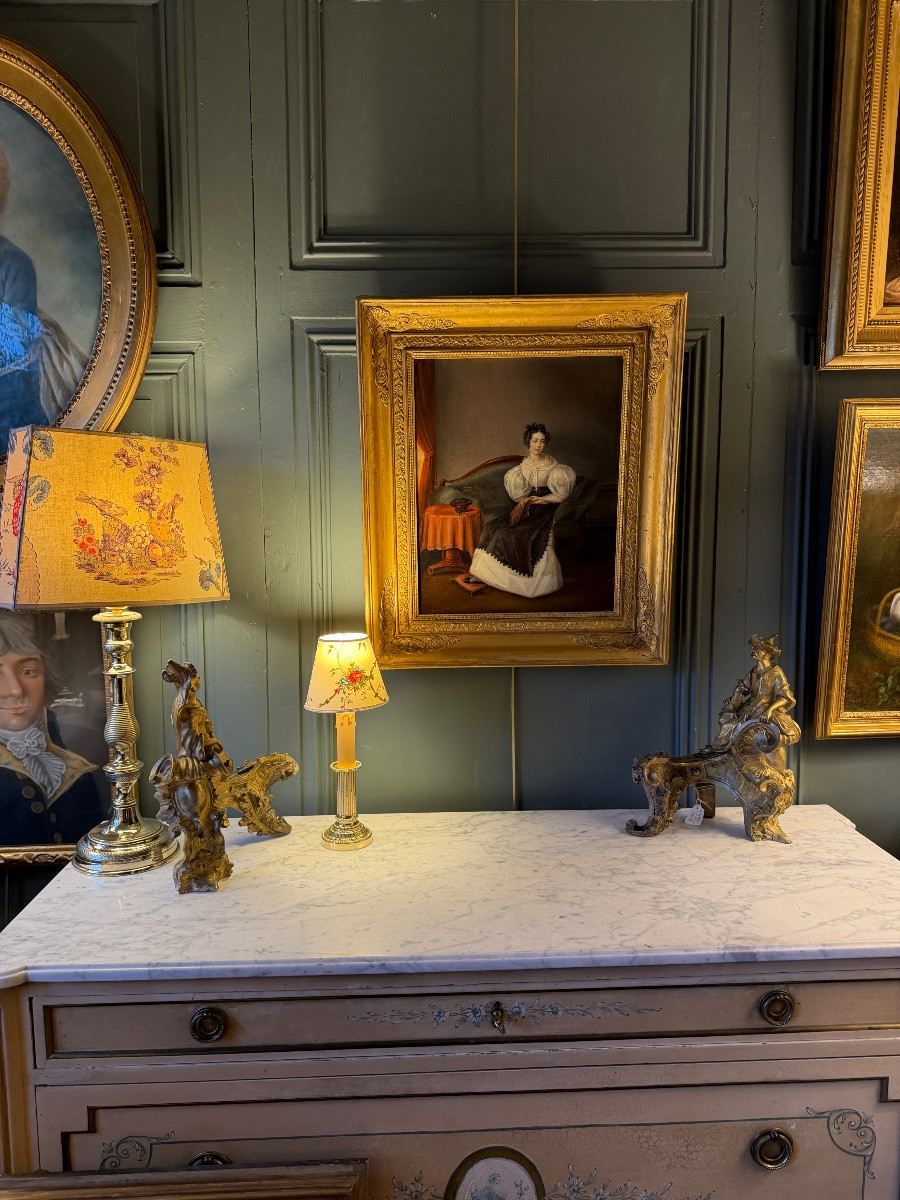 Small Bronze Lamp, Height 31 Cm-photo-5