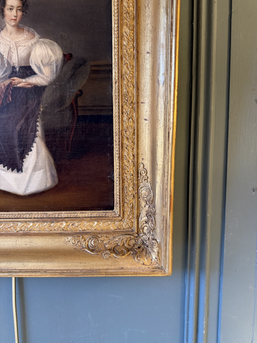Portrait de dame époque Restauration XIXème-photo-1