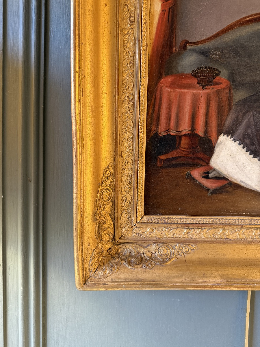 Portrait de dame époque Restauration XIXème-photo-2