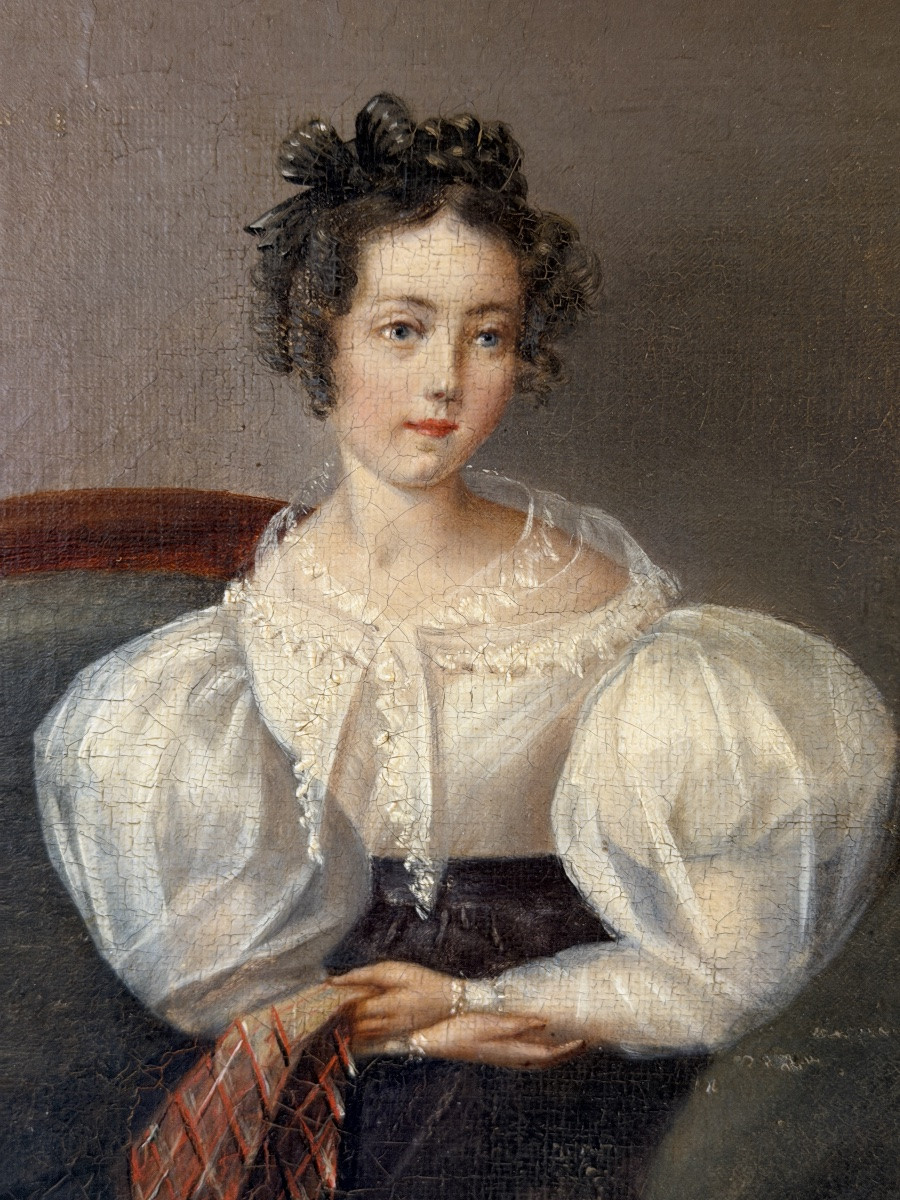 Portrait de dame époque Restauration XIXème-photo-3