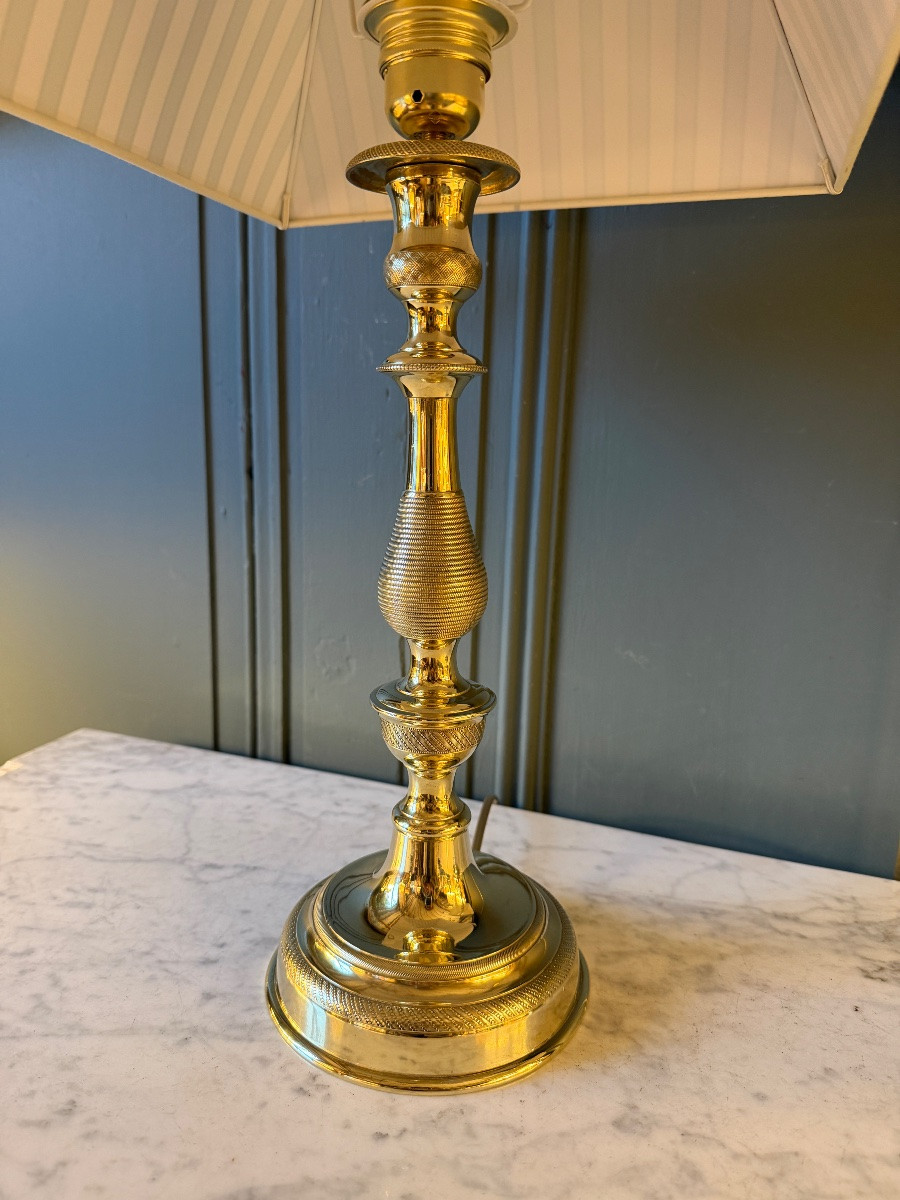 Grande paire de lampes en bronze XIXème, Hauteur 55 cm-photo-3