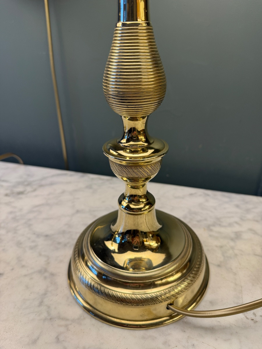 Grande paire de lampes en bronze XIXème, Hauteur 55 cm-photo-5