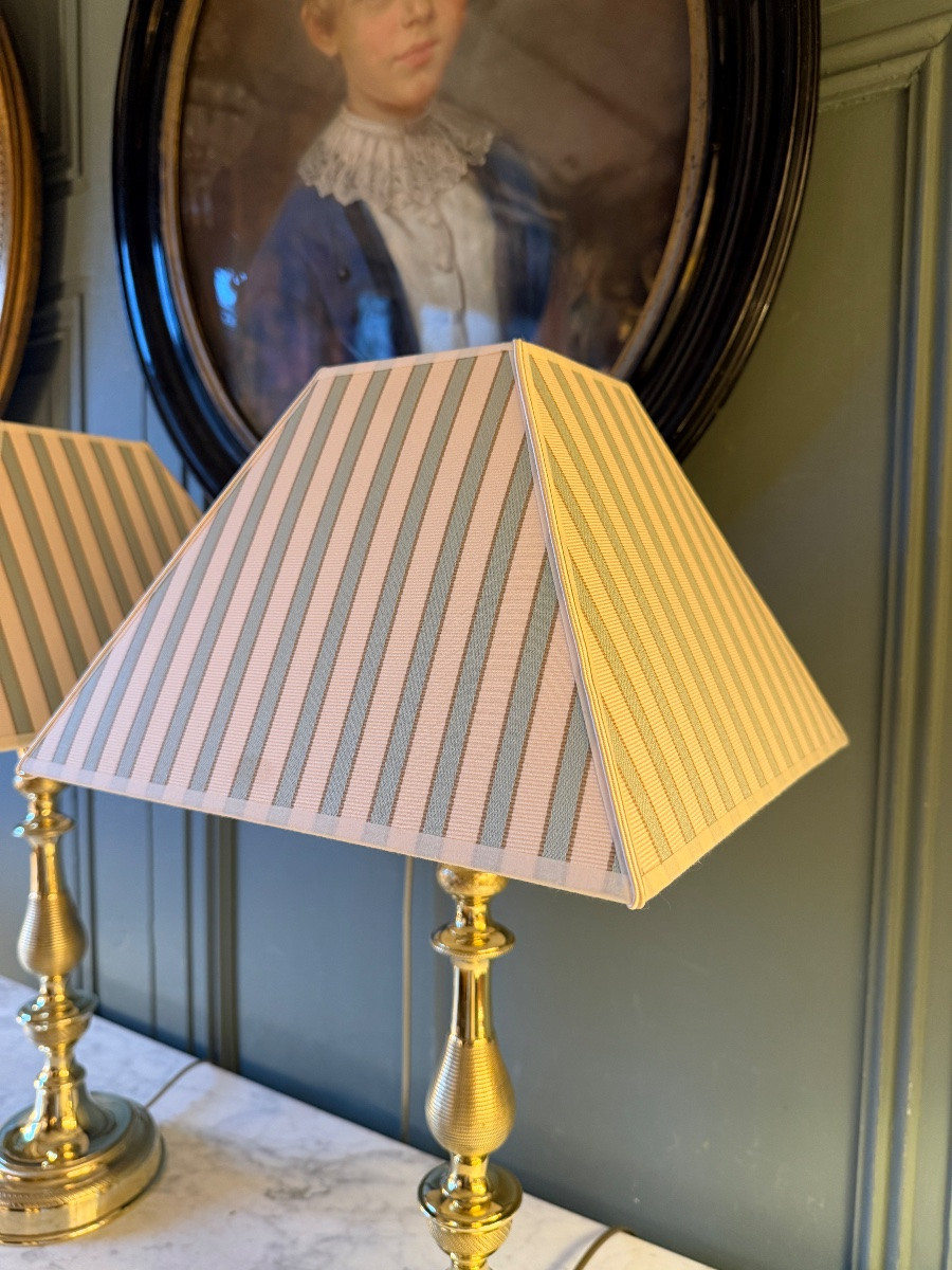 Grande paire de lampes en bronze XIXème, Hauteur 55 cm-photo-6