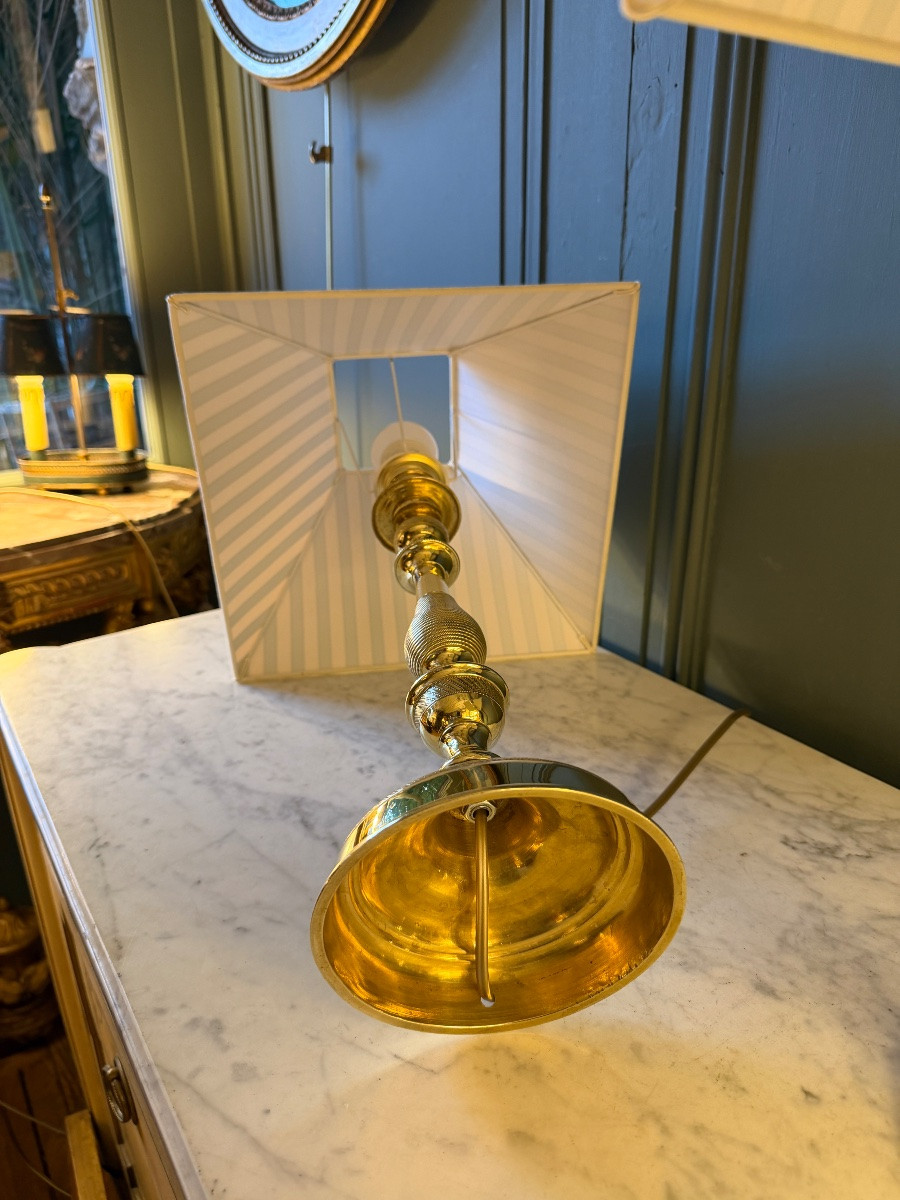 Grande paire de lampes en bronze XIXème, Hauteur 55 cm-photo-7