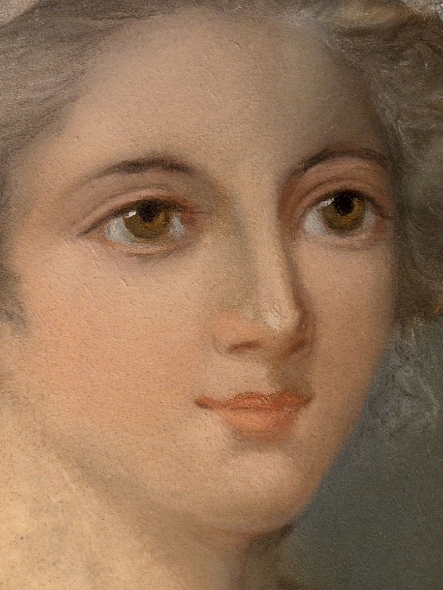Portrait Of A Lady, Pastel In The Style Of The 18th Century-photo-4