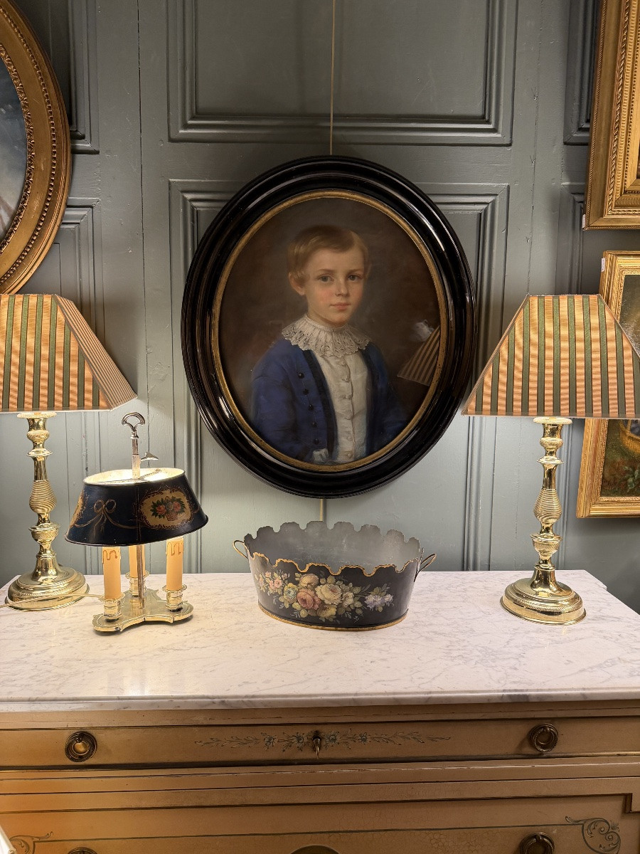 Cooling Stand, Glass-enclosed Painted Sheet Metal With Floral Decoration -photo-3