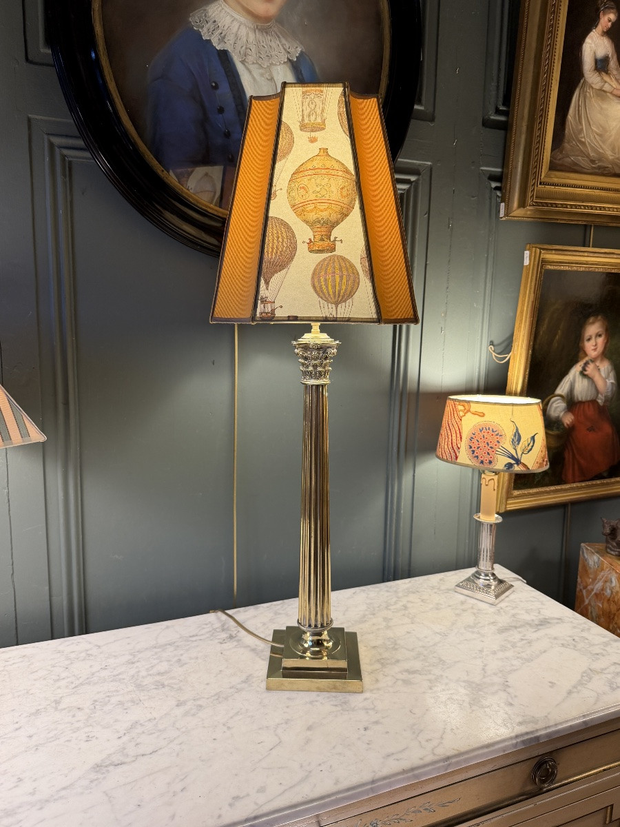 Large 19th-century Bronze Lamp, 77 Cm High-photo-1