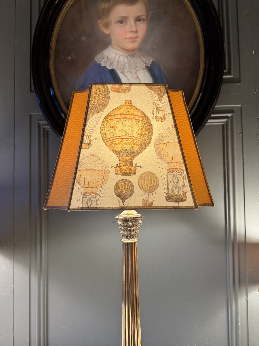 Large 19th-century Bronze Lamp, 77 Cm High-photo-2