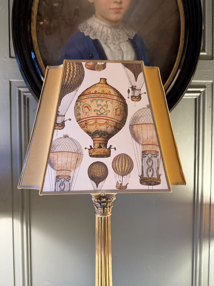 Large 19th-century Bronze Lamp, 77 Cm High-photo-3