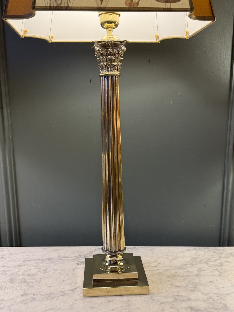 Large 19th-century Bronze Lamp, 77 Cm High-photo-4