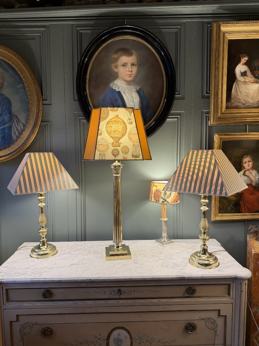 Large 19th-century Bronze Lamp, 77 Cm High-photo-8