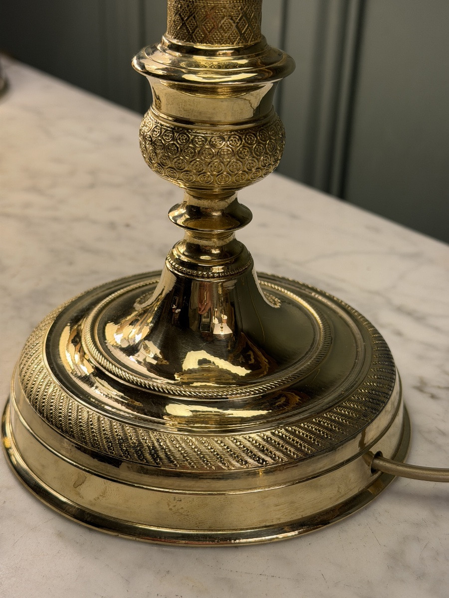 Lampe en bronze, hauteur 47 cm-photo-6