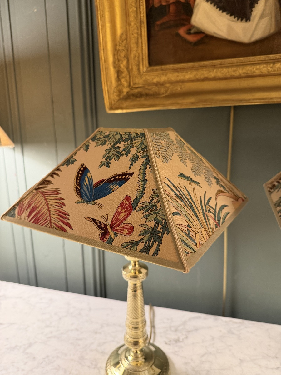 Paire de lampes en bronze XIXème, Hauteur 39 cm-photo-3