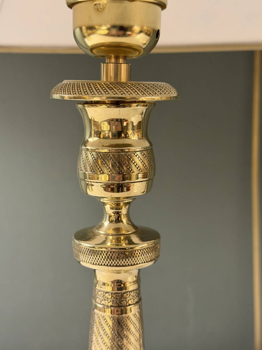 Paire de lampes en bronze XIXème, Hauteur 39 cm-photo-4