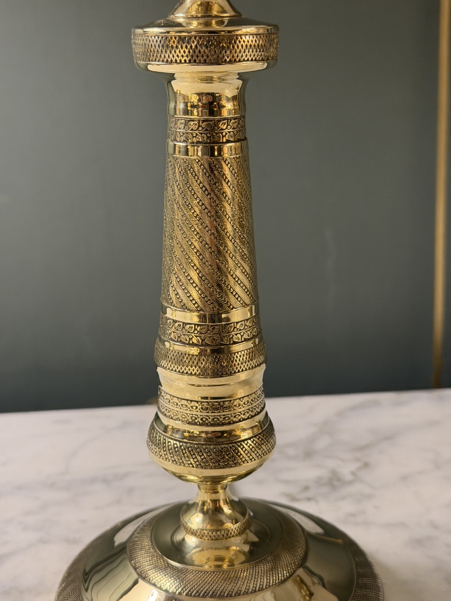 Paire de lampes en bronze XIXème, Hauteur 39 cm-photo-5