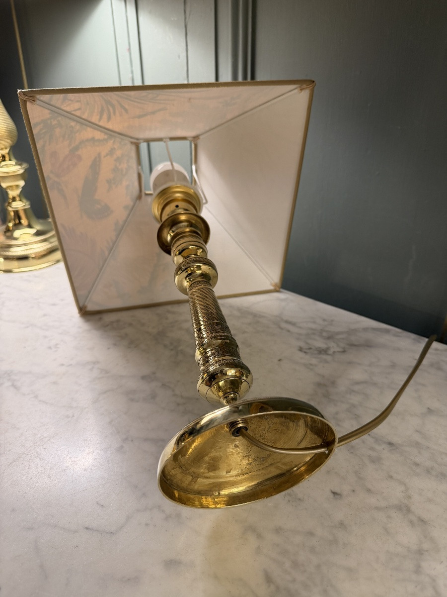 Paire de lampes en bronze XIXème, Hauteur 39 cm-photo-7