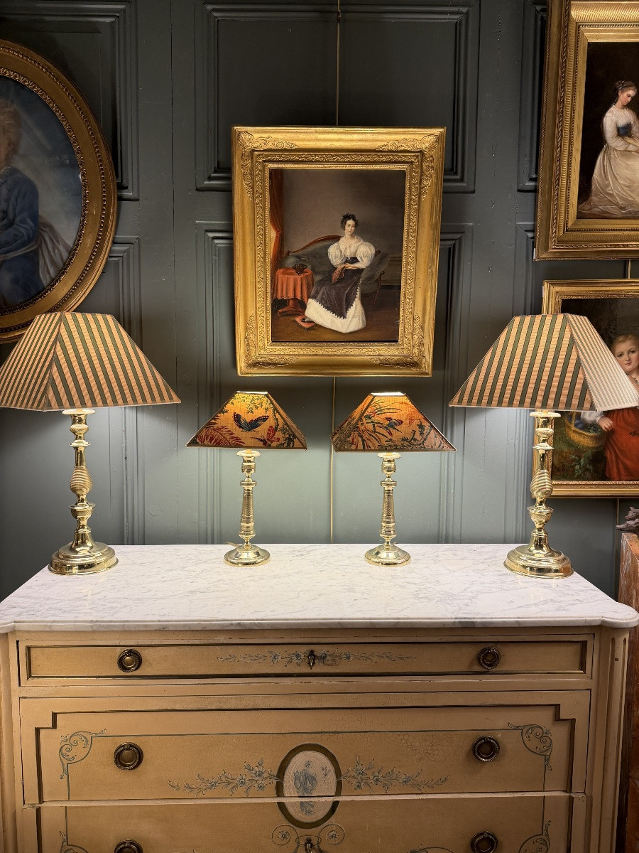 Paire de lampes en bronze XIXème, Hauteur 39 cm-photo-8