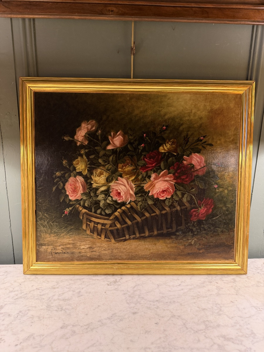 Throwing Of Old Roses, Oil On Canvas, 19th Century-photo-6