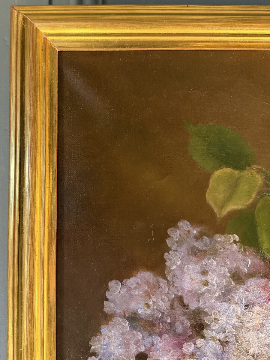 Lilac Throw, Oil On Canvas, 19th Century-photo-3