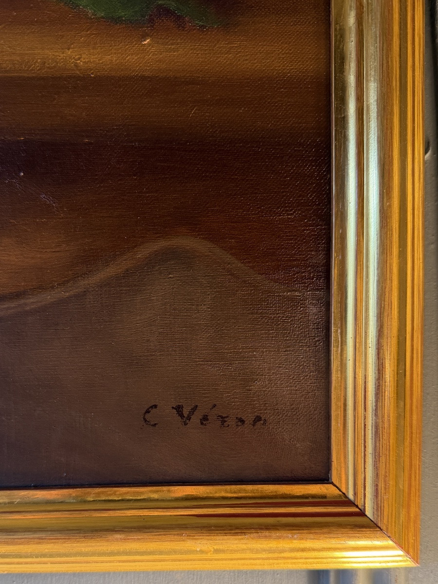 Lilac Throw, Oil On Canvas, 19th Century-photo-1