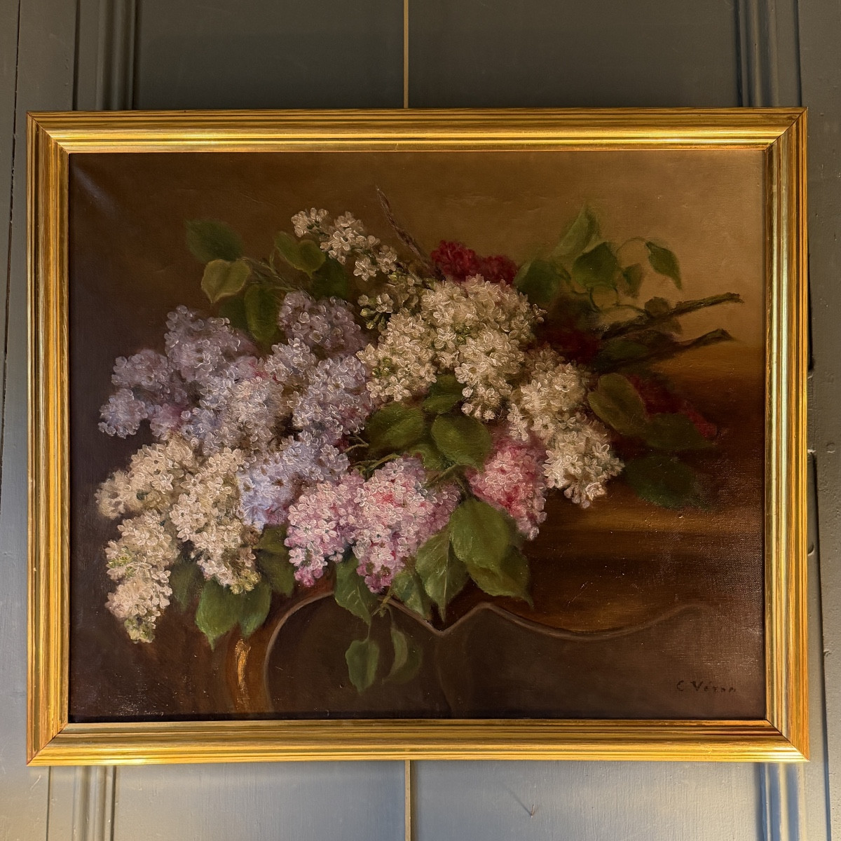 Lilac Throw, Oil On Canvas, 19th Century