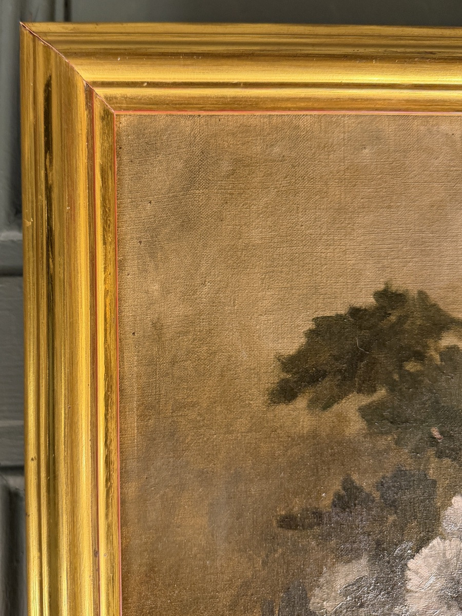 Jetée de fleurs, huile sur toile datée 1873-photo-3