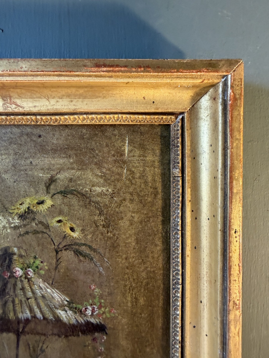 Chinoiserie: The Fisherman, Oil On Panel, 19th Century-photo-4