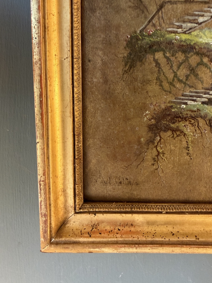 Chinoiserie: The Fisherman, Oil On Panel, 19th Century-photo-2