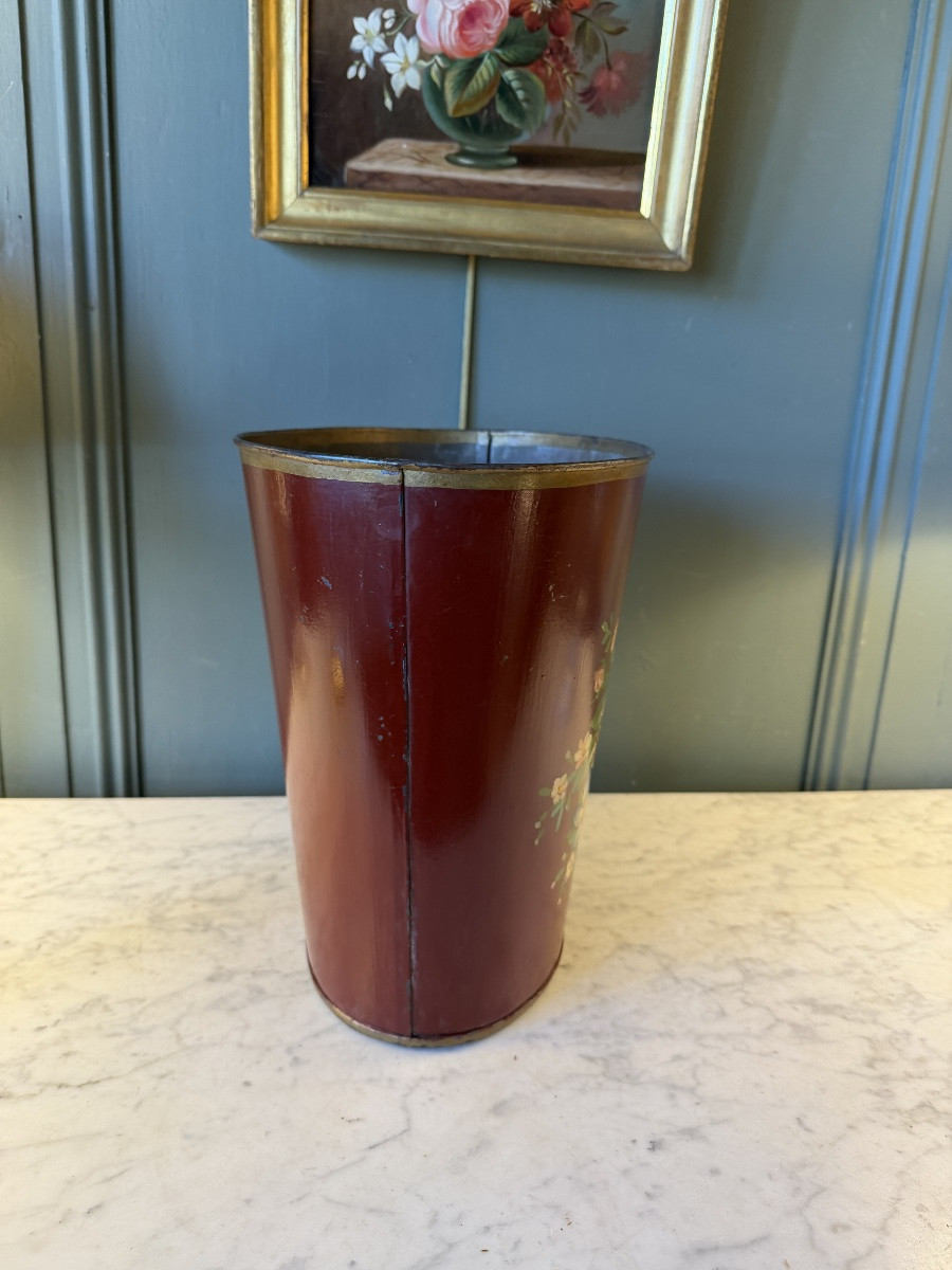 Painted Sheet Metal Basket, Height 29.5 Cm-photo-3