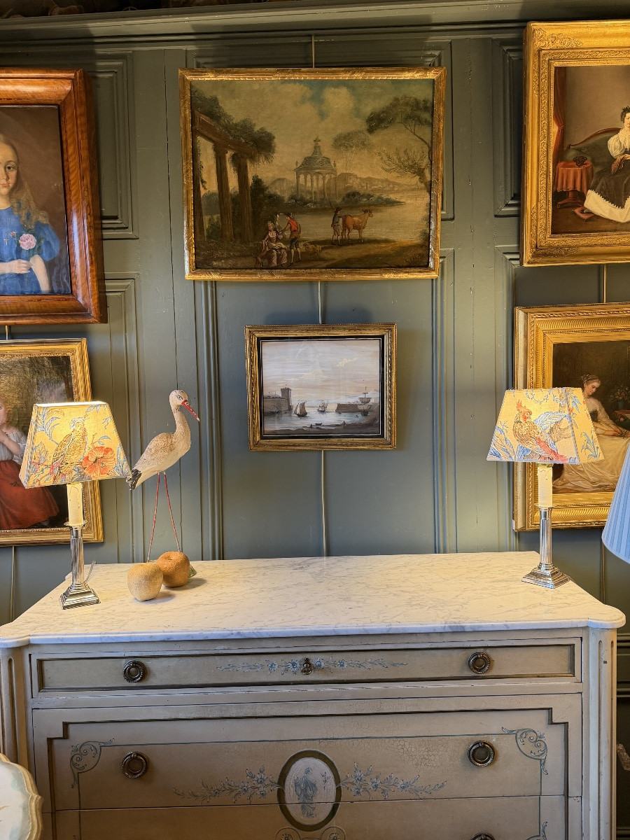 Vue du port de Marseille, Gouache XIXème-photo-6