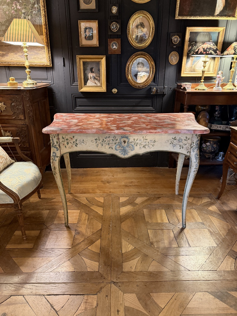 Console en bois peint XVIIIème-photo-2