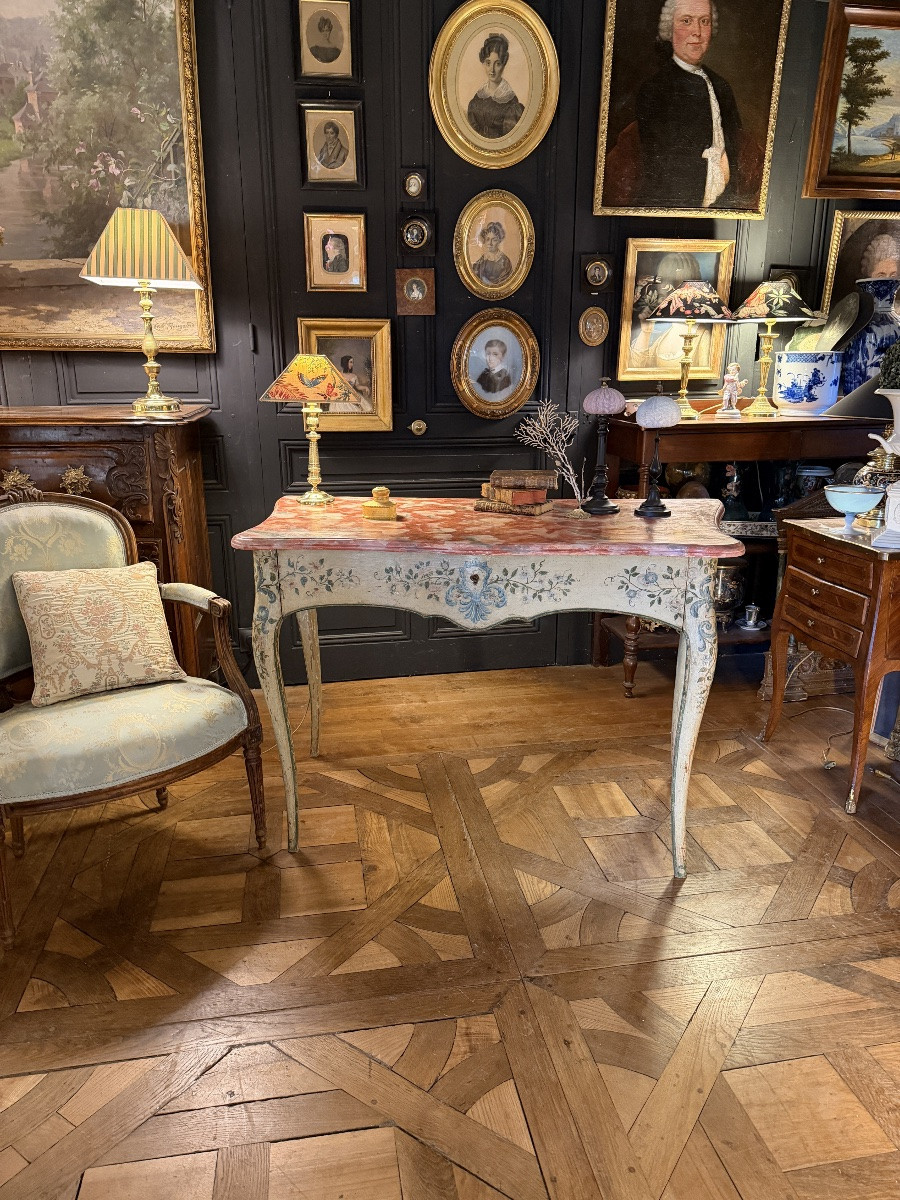Console en bois peint XVIIIème-photo-8