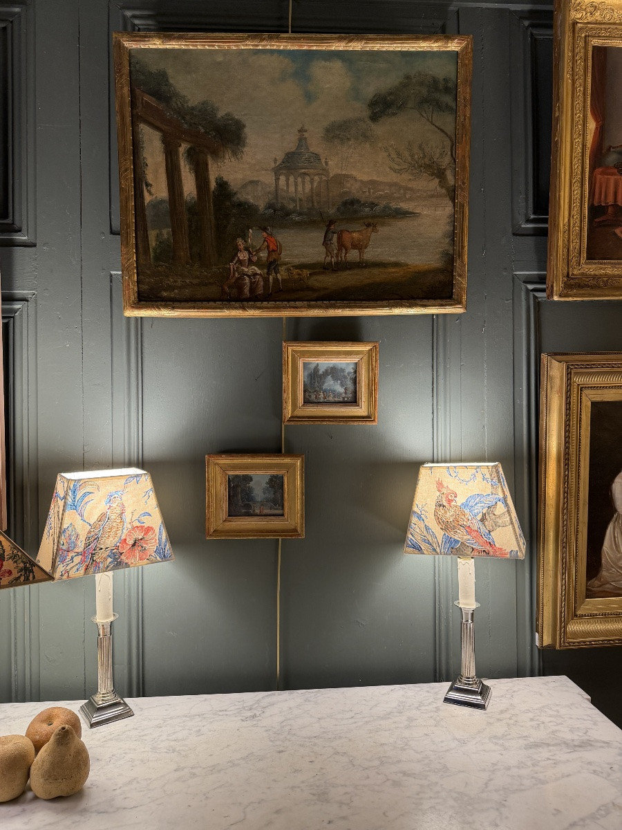 Paire de gouaches XVIIIème-photo-4