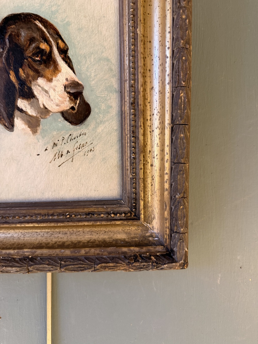Portrait de chien de Albert de Gesne, daté 1903-photo-1