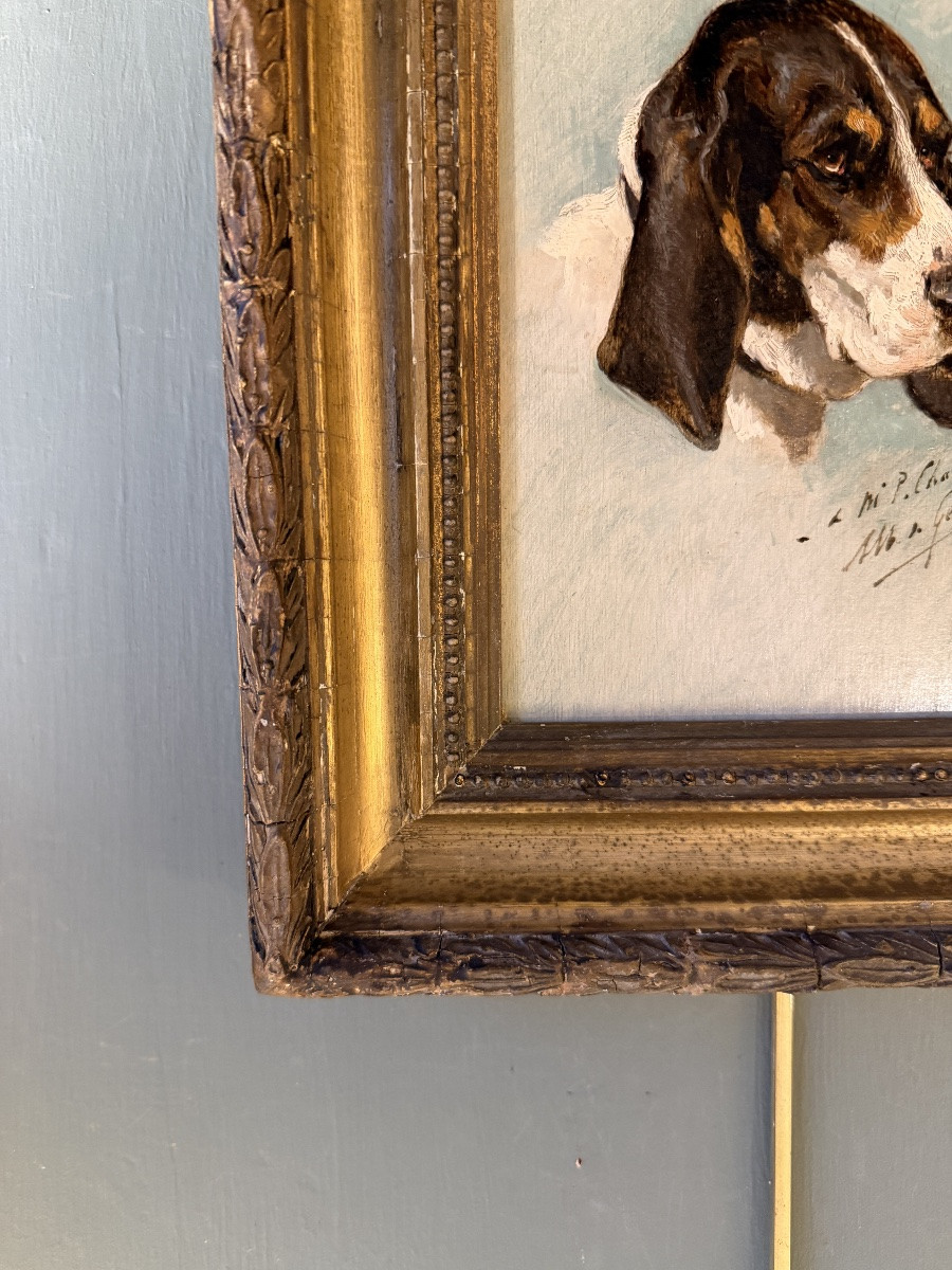 Portrait de chien de Albert de Gesne, daté 1903-photo-2