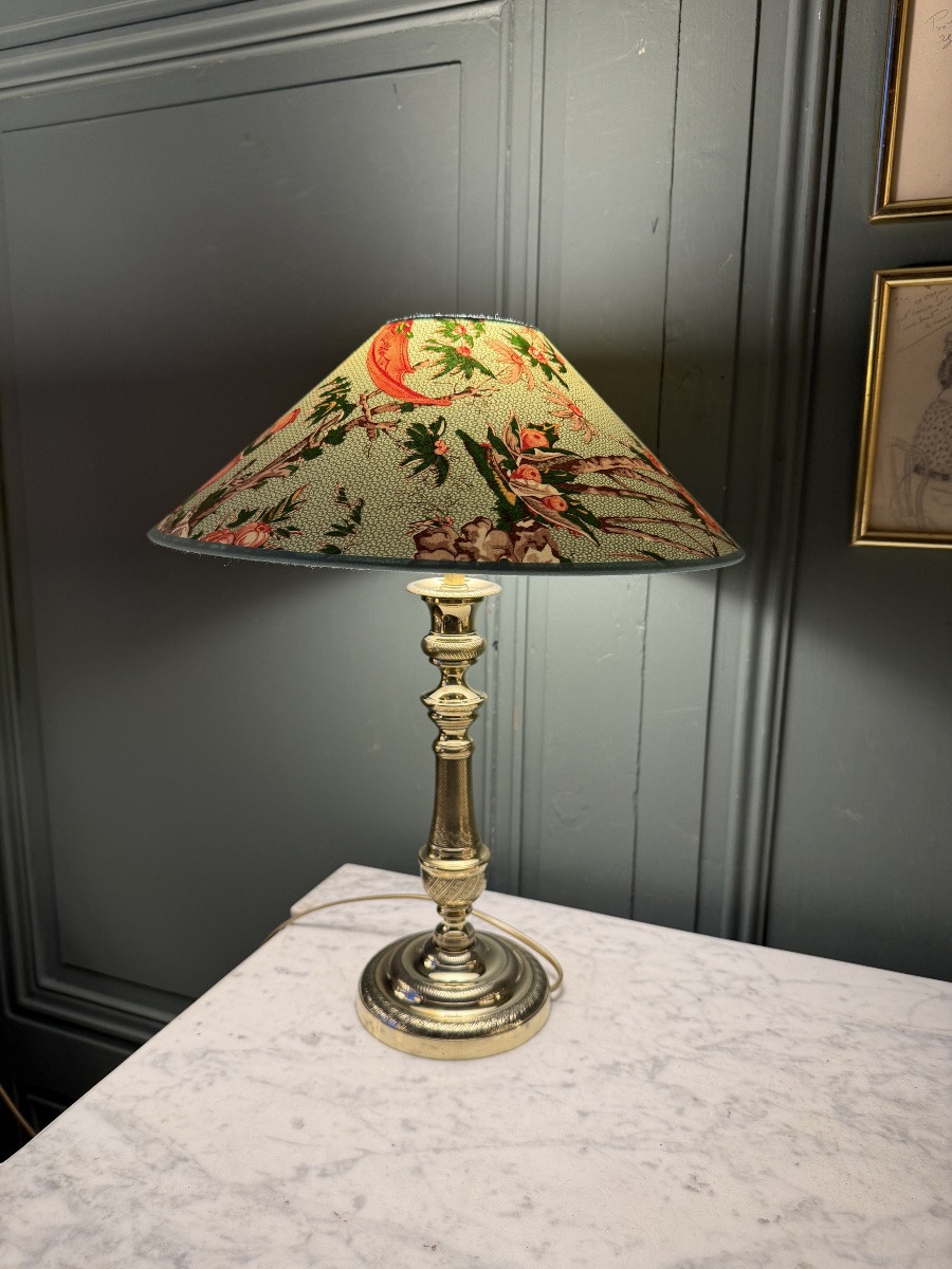 Chiseled Bronze Lamp, Height 44 Cm-photo-4