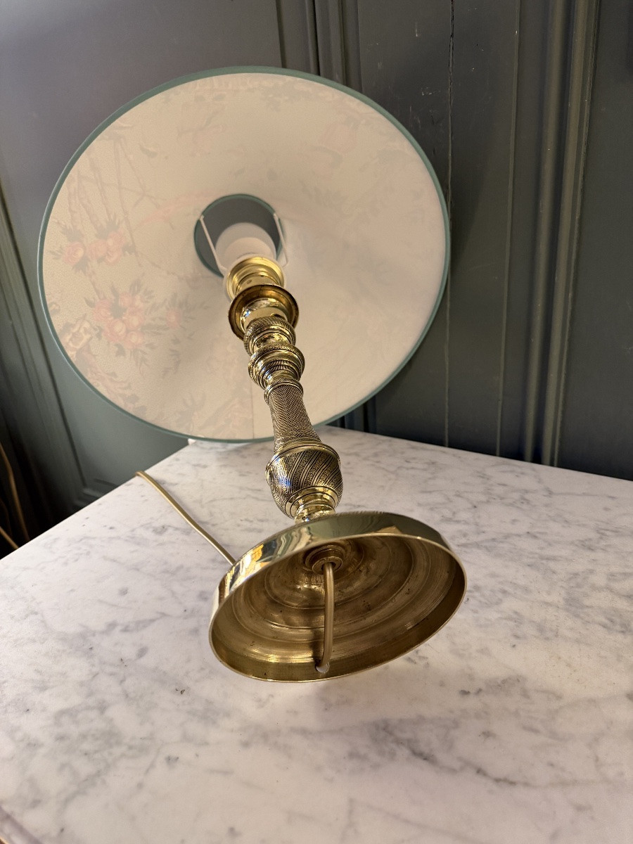 Chiseled Bronze Lamp, Height 44 Cm-photo-7