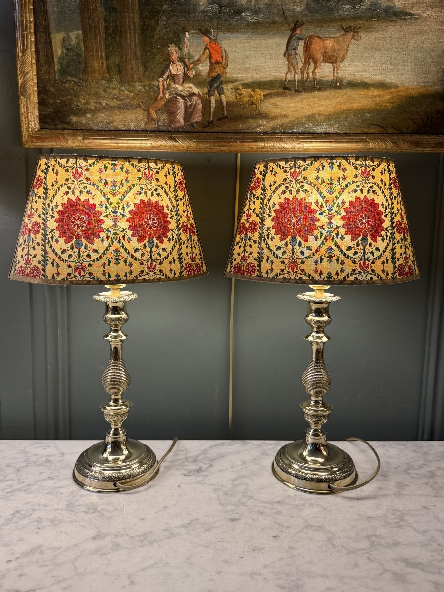 Pair Of 19th-century Bronze Lamps, 42 Cm High-photo-4
