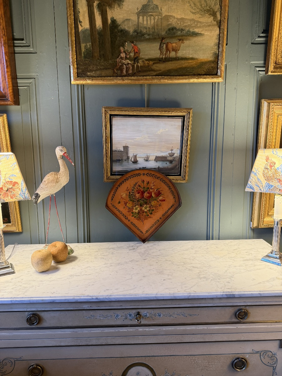 19th Century Painted Sheet Metal Tray-photo-7