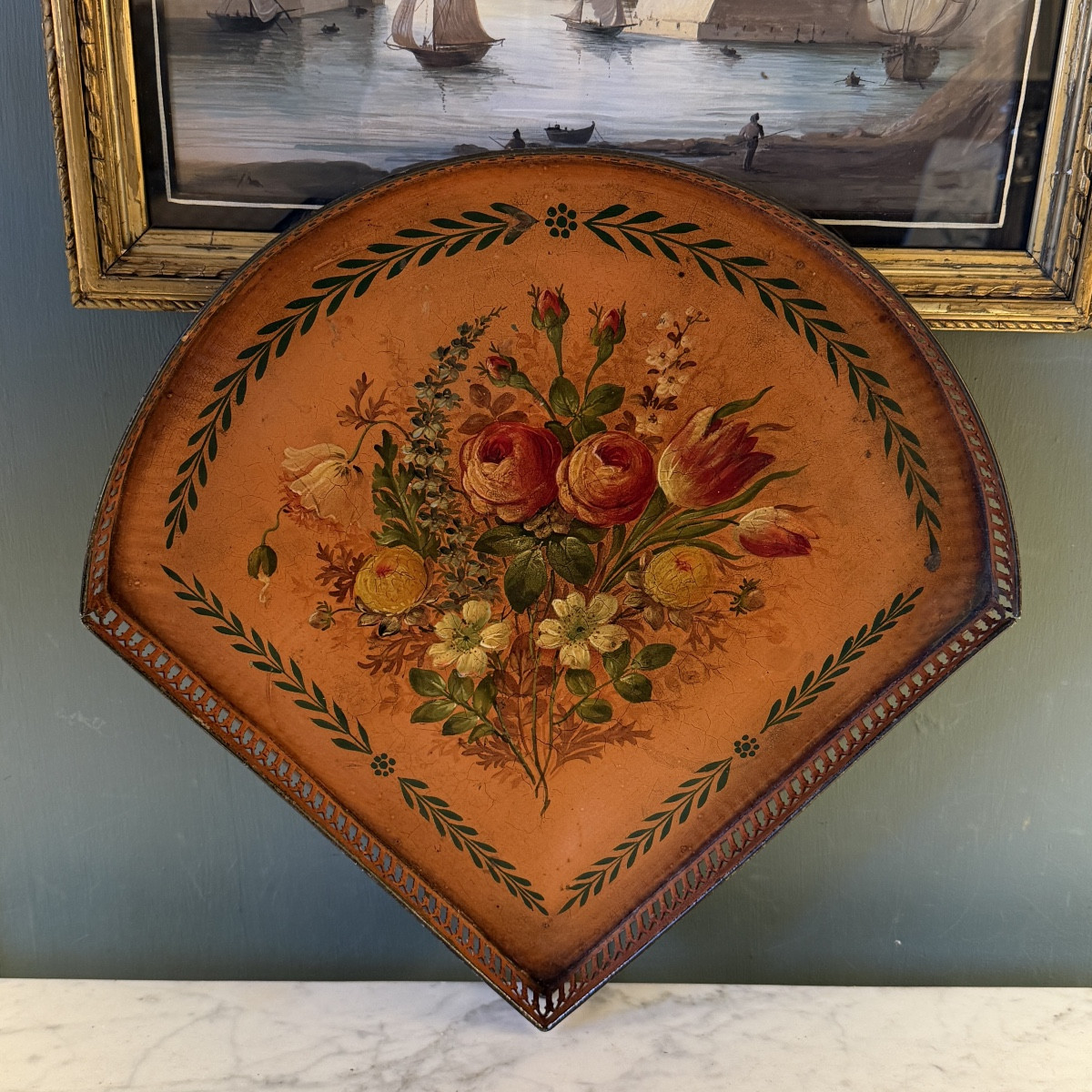 19th Century Painted Sheet Metal Tray