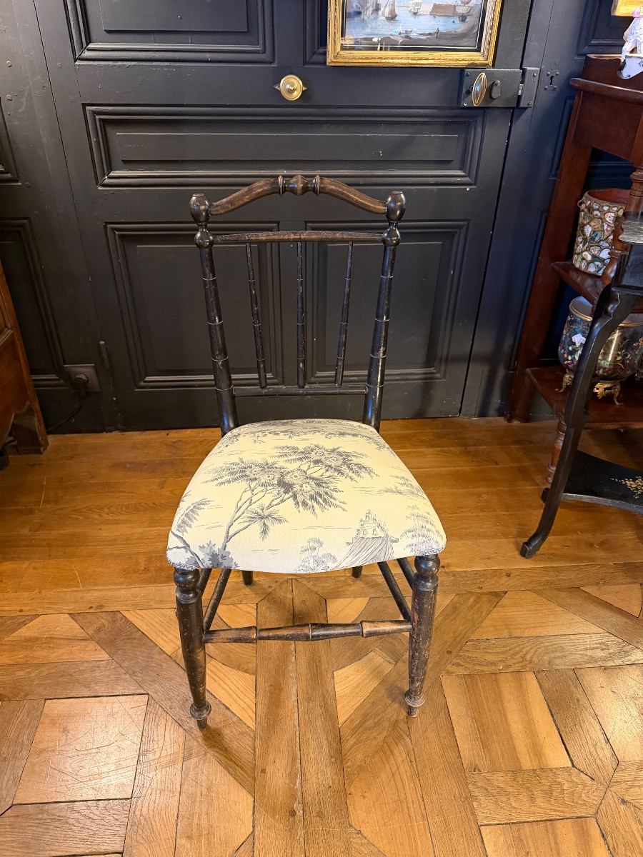 Napoleon III Blackened Wood Chair-photo-2