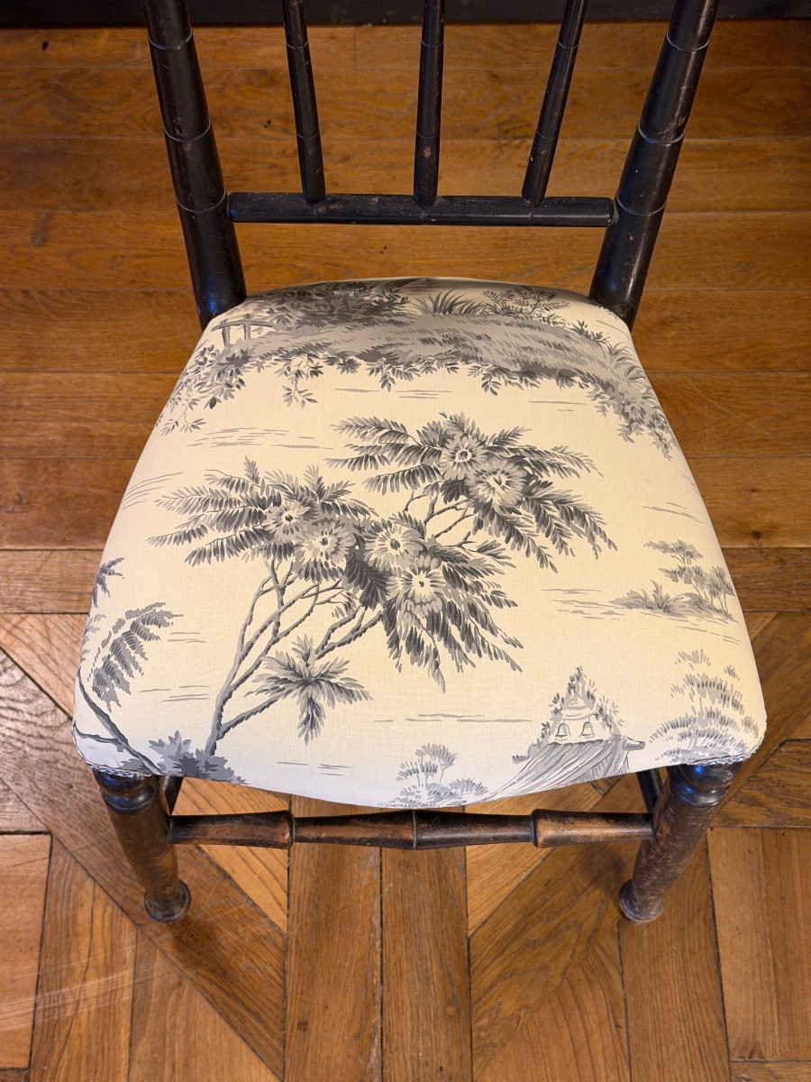 Napoleon III Blackened Wood Chair-photo-4