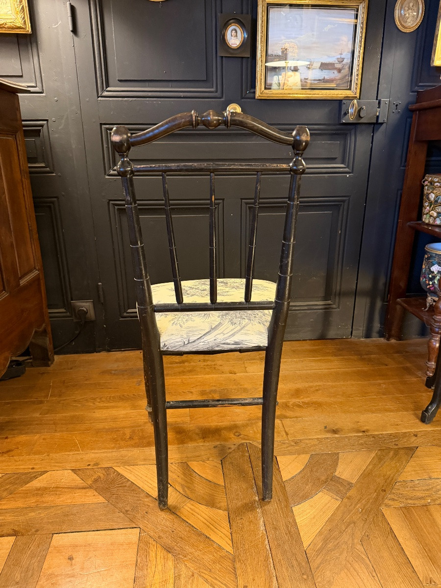 Napoleon III Blackened Wood Chair-photo-3